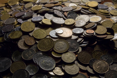 Lots of coins, pot of money, oodles of money.の写真素材
