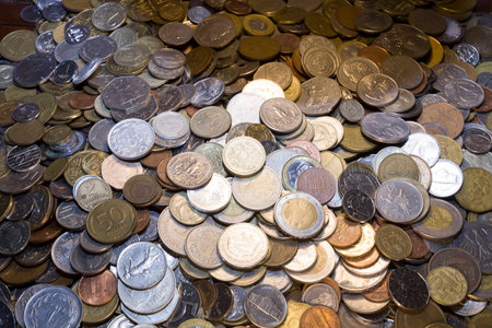Lots of coins, pot of money, oodles of money.の写真素材