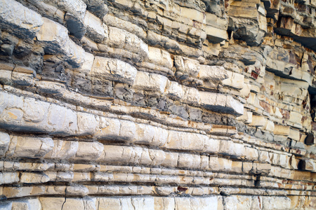 the vertical wall on the beachの写真素材