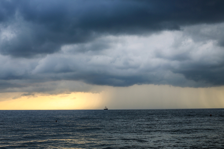 bad weather at seaの写真素材