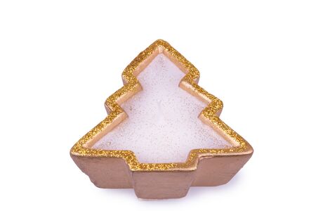 candle in the shape of a Christmas treeの写真素材