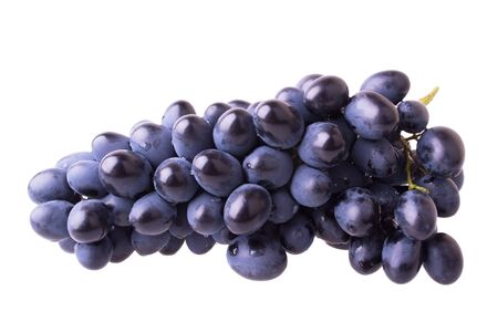 isolated dark blue ripe grapesの写真素材