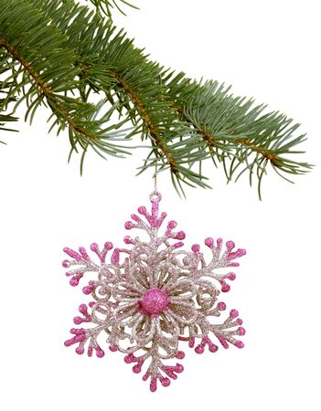 Christmas toy in the shape of snowflakeの写真素材