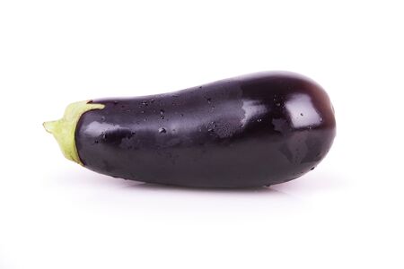 fresh eggplant on a white backgroundの写真素材