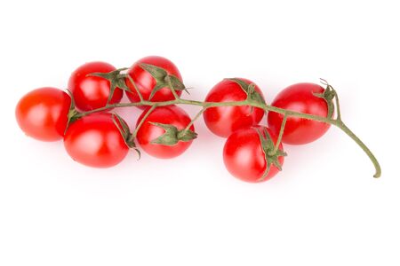 cherry tomatoes top view isolatedの写真素材