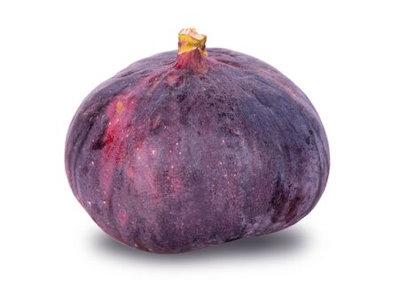 One ripe fig close-up on a whiteの写真素材