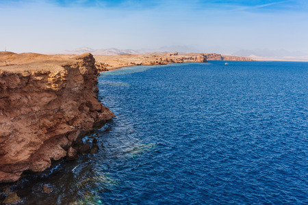 Red sea coast shore in the Ras Mohammed National Park. Famous travel destionation in desert. Sharm...