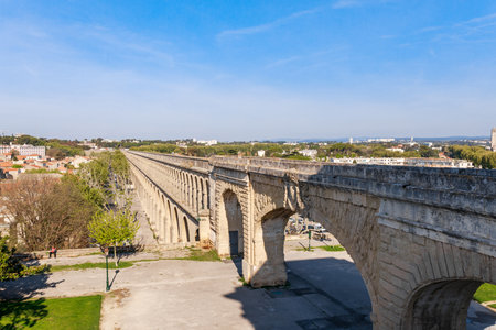 Cityscape view of French historical city Montpellier in France, South Europe. Famous large city and tourist destination.の写真素材