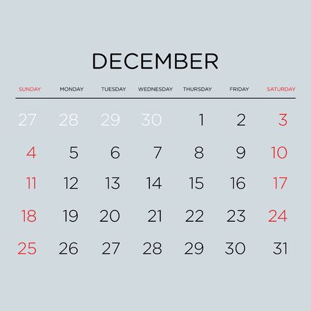 Calendar vector template 2016 in a black and grey gamma.のイラスト素材