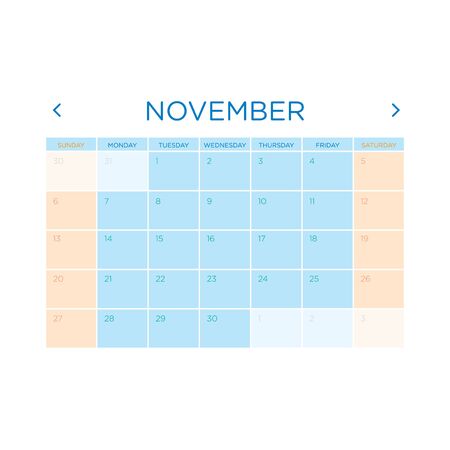 Calendar vector template 2016 in a blue and orange gamma design.のイラスト素材