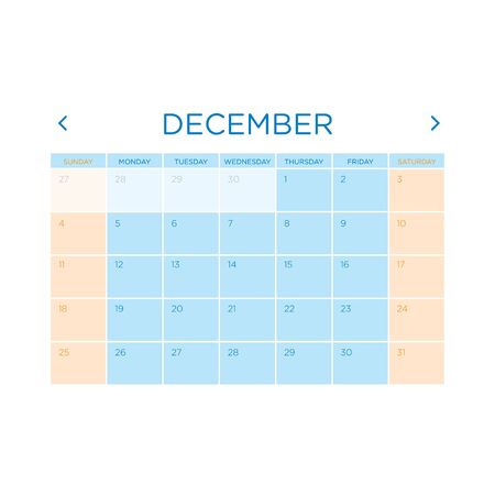 Calendar vector template 2016 in a blue and orange gamma design.のイラスト素材