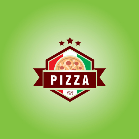Pizzeria Vector with a pizza.のイラスト素材