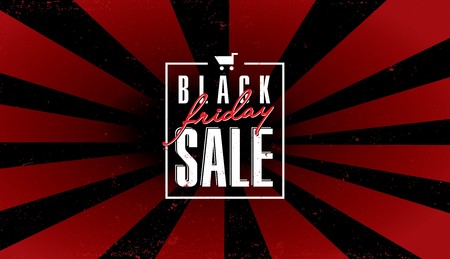 Black friday sale vector template with shopping bagのイラスト素材