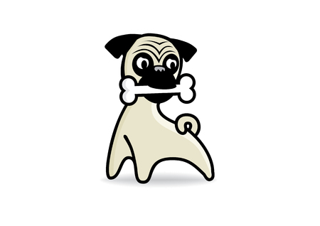 The Pug Dog Vector illustration for using as logoのイラスト素材