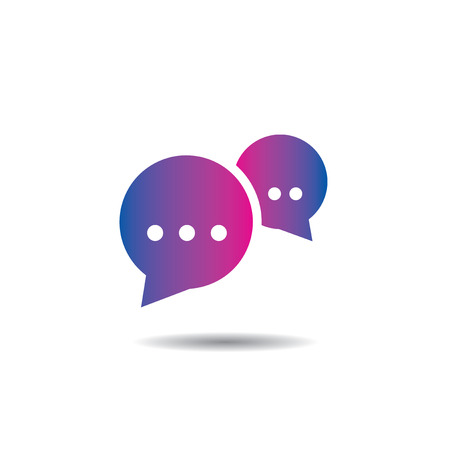 Vector Dialog Logo Icon in a Flat Designのイラスト素材