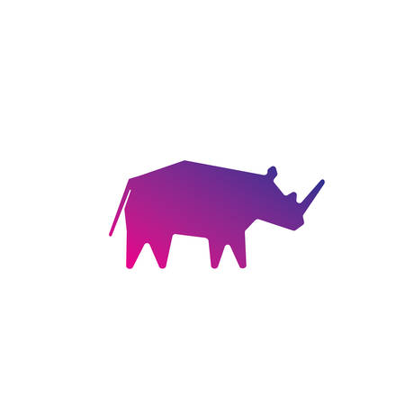 Rhino  template in minimalistic flat styleのイラスト素材