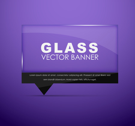 Design glass on a stalk bubble quotes on a purple background. illustrationのイラスト素材