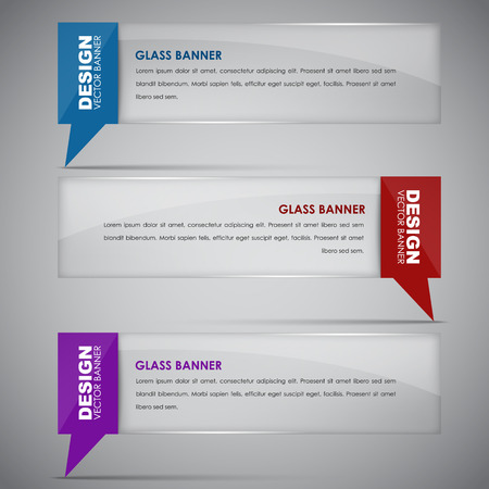 Design glass with bubble stem quotes red, blue and purple. illustration. Setのイラスト素材