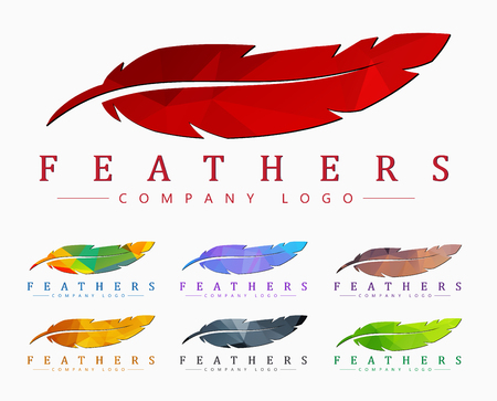 Logo design with elegant color bird feather.のイラスト素材