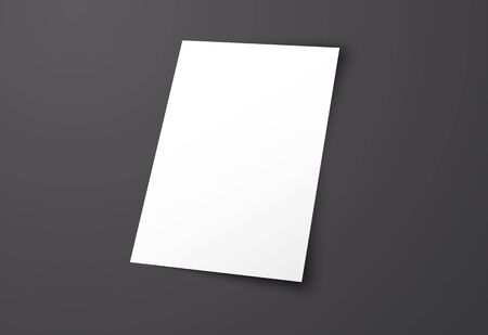 Mockup   blank cover on a black background. Realistic Flyer Template for presentation of design. Vector illustrationのイラスト素材