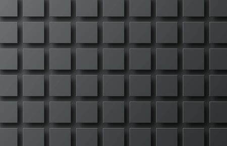 Black background with flying squares casting a shadow. Vector illustrationのイラスト素材