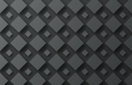 Design background with flying black rhombuses of different sizes with a shadow. A backdrop template...