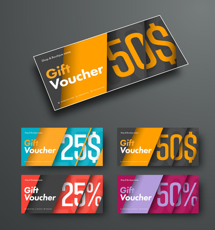 Template of vector gift vouchers in the abstract stylesのイラスト素材