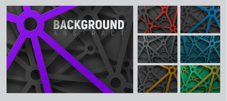 Set vector of abstract background with cut lines with a mettal effect. Pattern of the backdrop with...