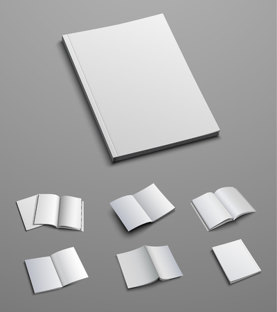 Large vector set of mockup catalog, brochure or booklet, magazine. Templates for presentation of design.のイラスト素材