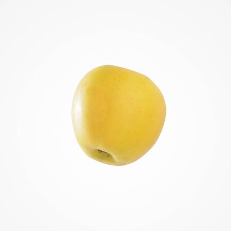 Fruit composition. Juicy colorful single apple isolat on blank studio background. の写真素材