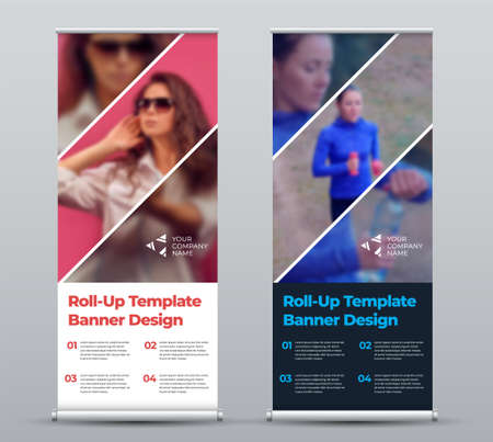 Layout of vector roll up poster with geometric design, for business and annual report, for design...
