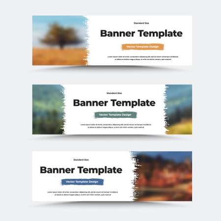 EPS vector banner template, for social media, advertising, presentation. Booklet set of standard size, in white color, with a photo on the background. Horizontal gift voucher with illustrationのイラスト素材