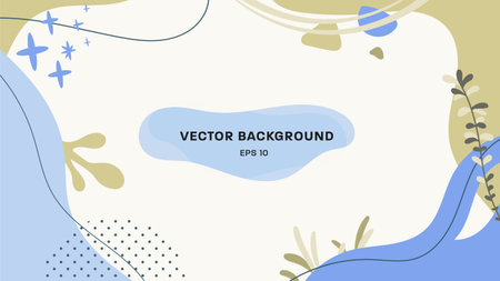 Vector abstract background template. Design with curved colored elements, lines and dots.のイラスト素材
