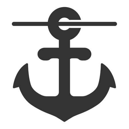 Ship sea anchor on a cable - vector sign, web icon, illustration on white background, glyph styleの写真素材