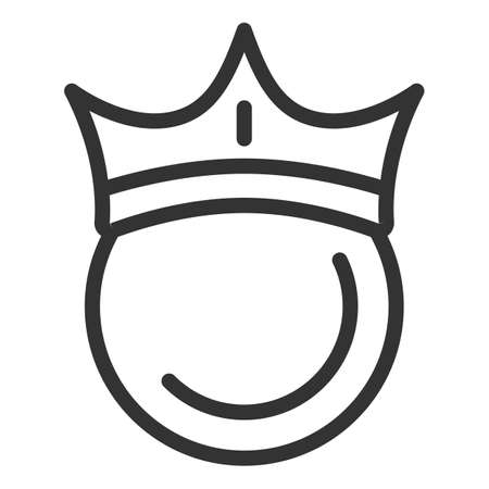 Crown on golf ball - icon, illustration on white background, outline styleの写真素材