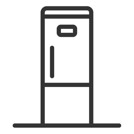 Two-chamber refrigerator for cooling products - icon, illustration on white background, outline styleの写真素材