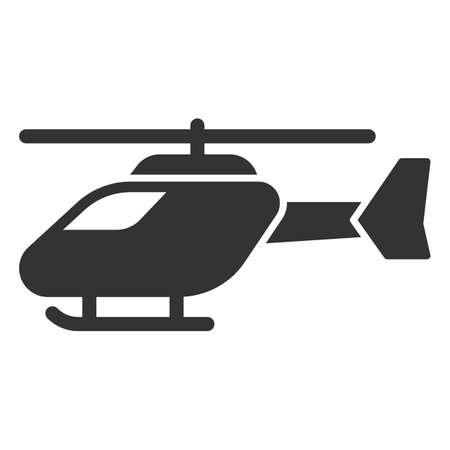 Light-engine pleasure helicopter on skis - background, white, web, illustration, symbol, sign, icon, glyphの写真素材