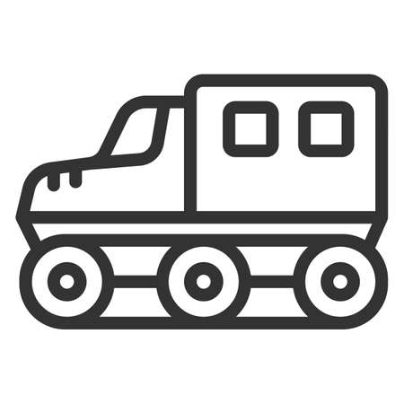 All-terrain vehicle on caterpillar tracks - background, white, web, illustration, symbol, sign, icon, outlineの写真素材