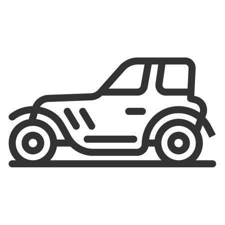 Retro sports car - background, white, web, illustration, symbol, sign, icon, outlineの写真素材