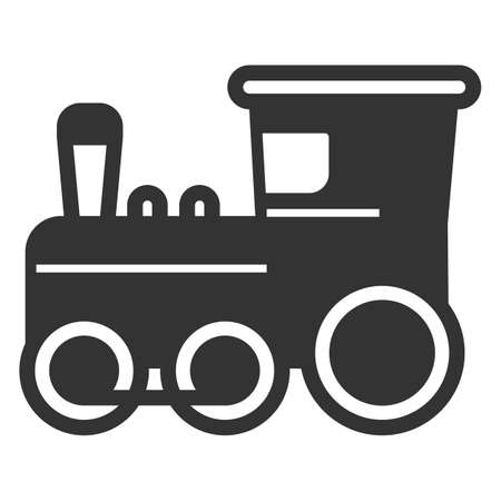 Three-axle steam locomotive - background, white, web, illustration, symbol, sign, icon, glyphの写真素材