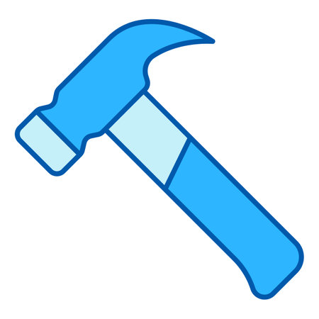 Construction hammer - icon, illustration on white background, color styleの写真素材