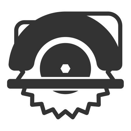 A circular saw - icon, illustration on white background, glyph styleの写真素材