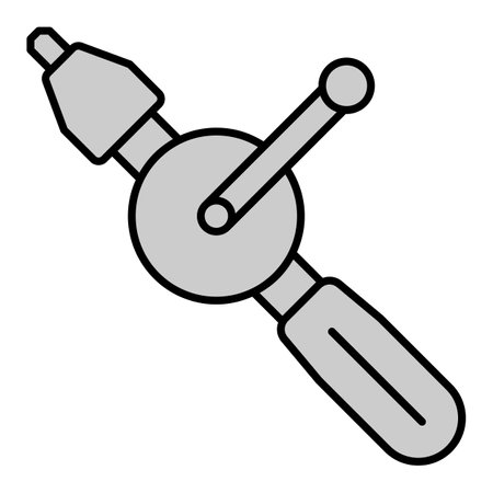 Hand drill - icon, illustration on white background, gray styleの写真素材
