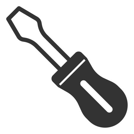 Construction screwdriver - icon, illustration on white background, glyph styleの写真素材
