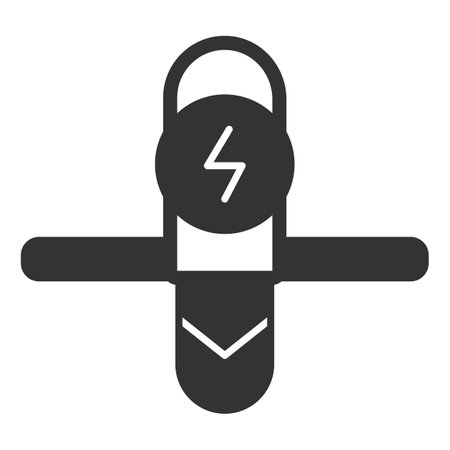 Monowheel front view and energy sign - icon, illustration on white background, glyph styleの写真素材