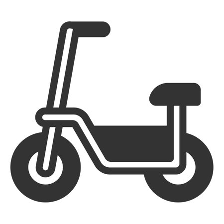 Electric scooter with seat - icon, illustration on white background, glyph styleの写真素材