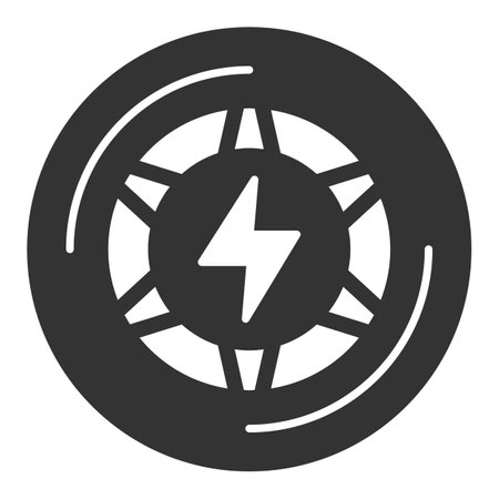 Electric scooter rear wheel - icon, illustration on white background, glyph styleのイラスト素材