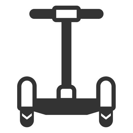 Gyroscooter with handle, front view - icon, illustration on white background, glyph styleのイラスト素材