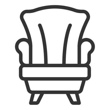 Easy chair - icon, illustration on white background, outline styleのイラスト素材