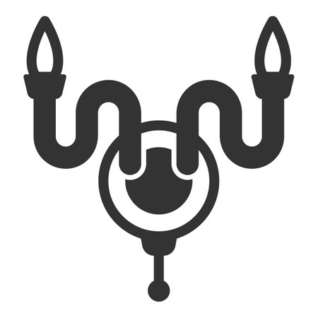 Wall lamp, sconce - icon, illustration on white background, glyph styleのイラスト素材